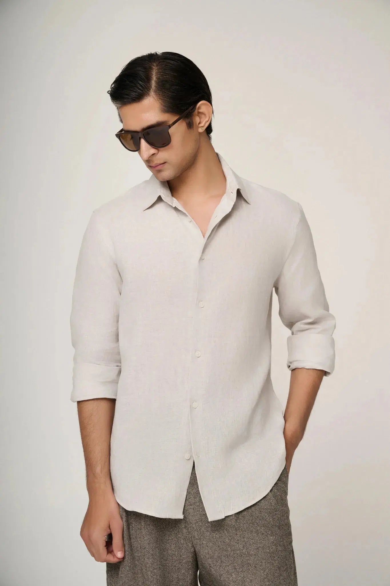 premium grey linen shirt for modern wear