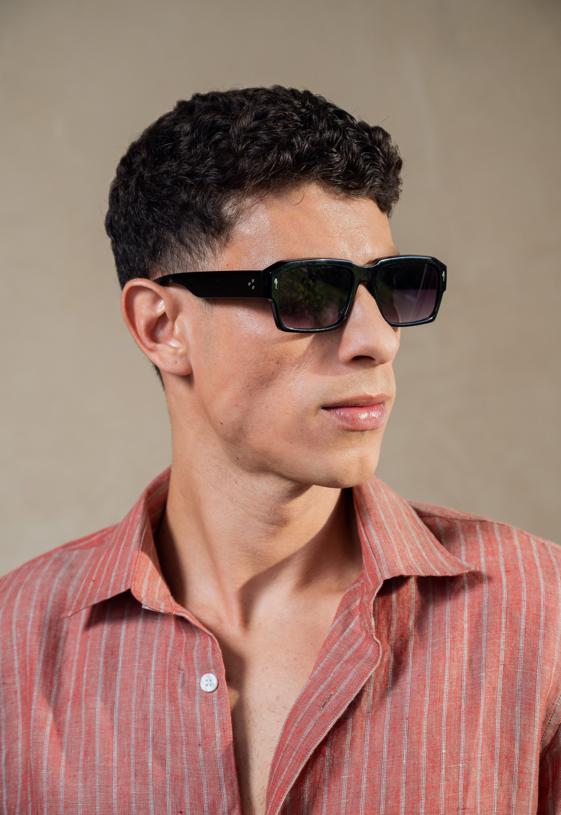 Terracotta Striped 100% Linen Shirt