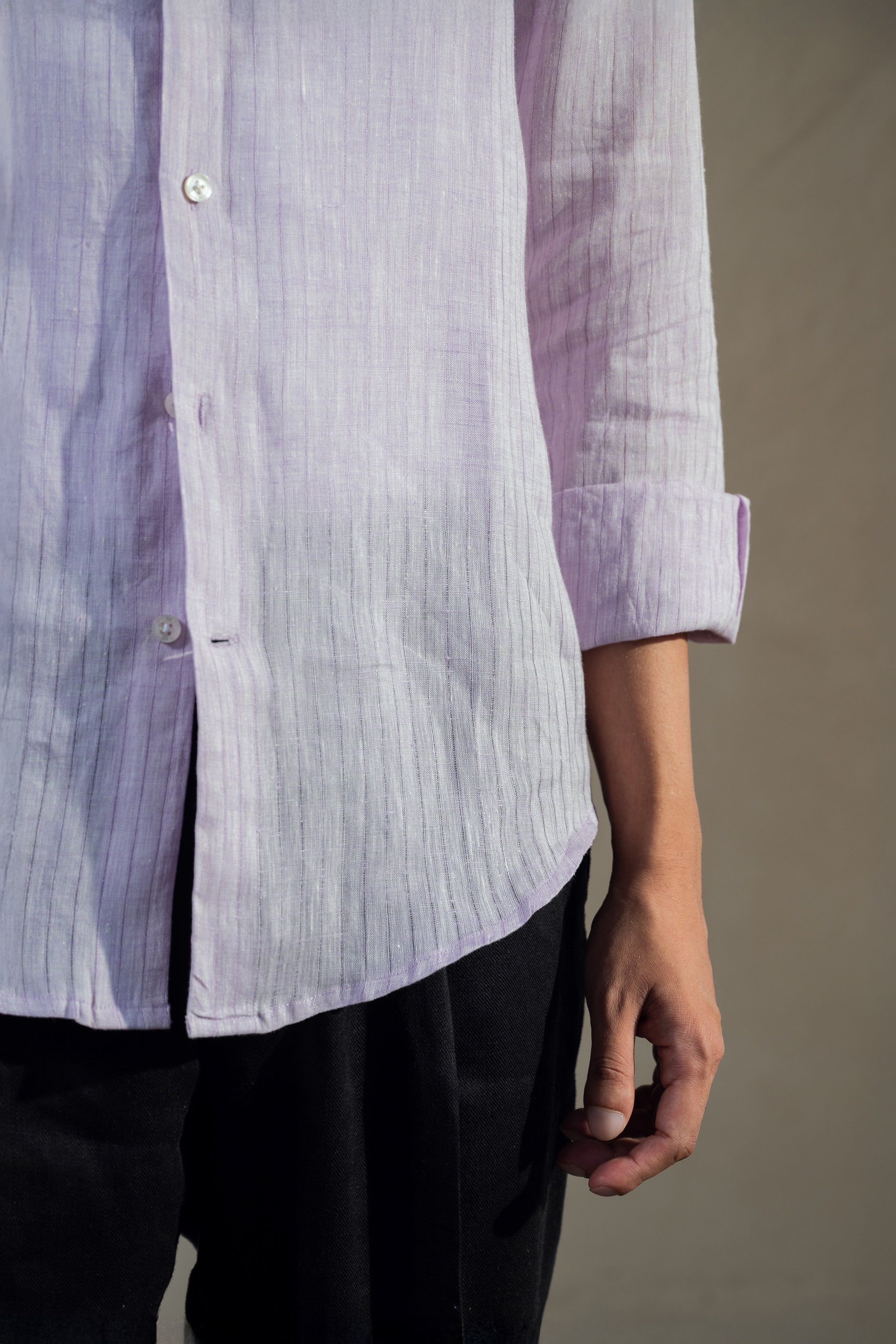 Pastel Purple 100% Linen Shirt