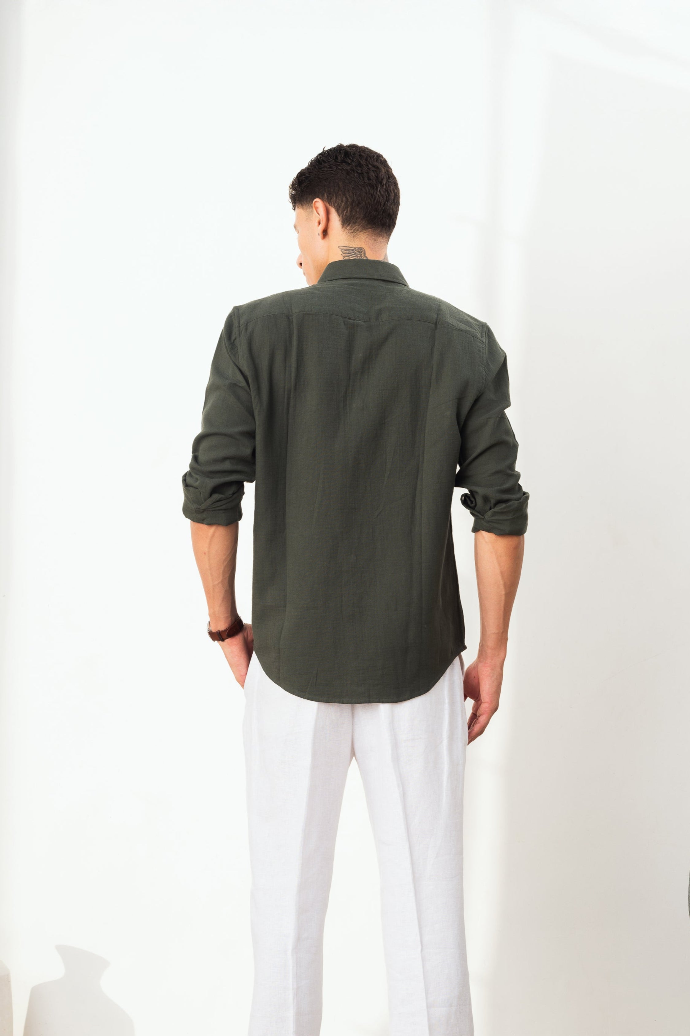 Dark Green 100% Cotton Shirt