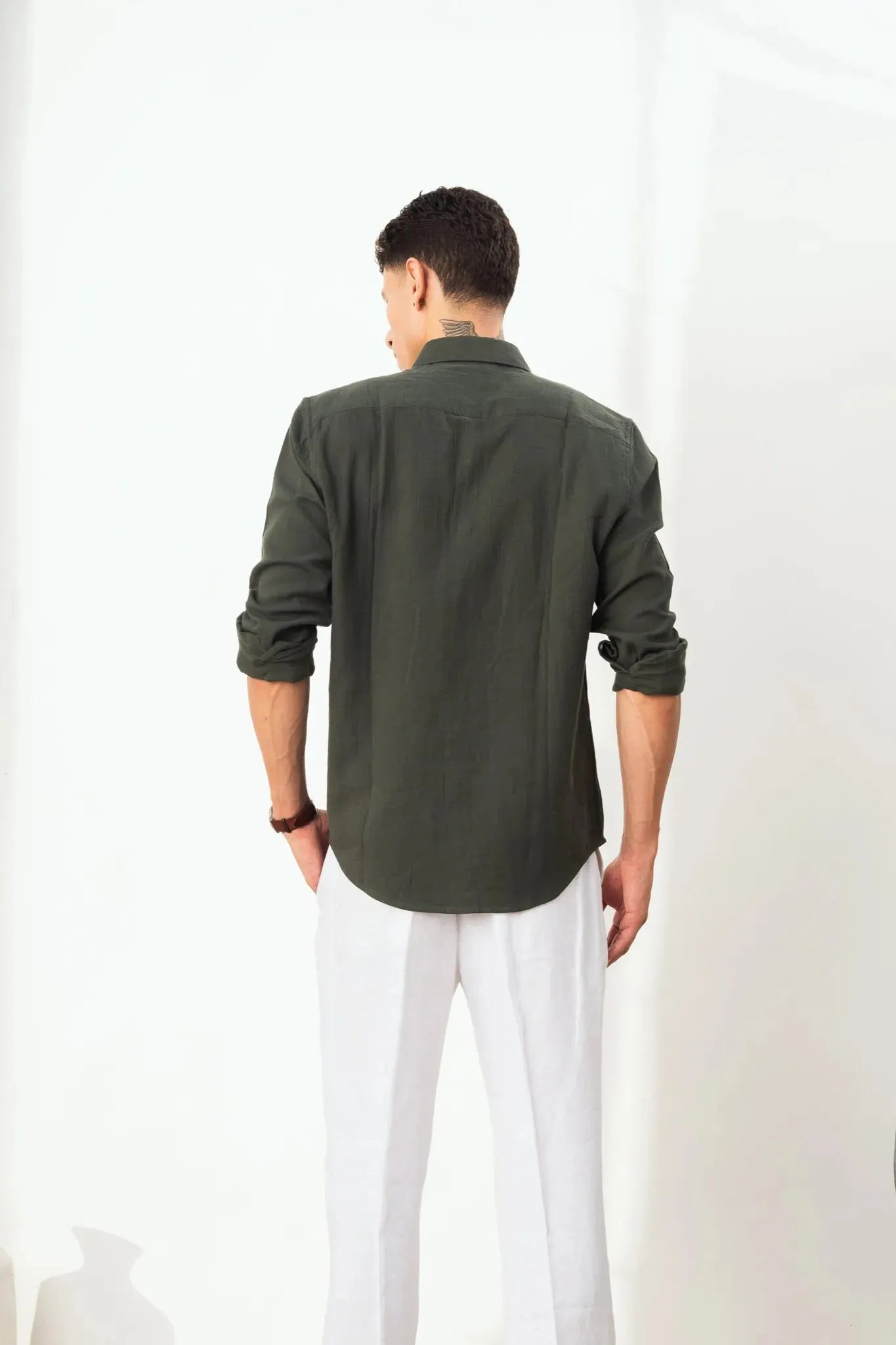 Dark Green 100% Cotton Shirt