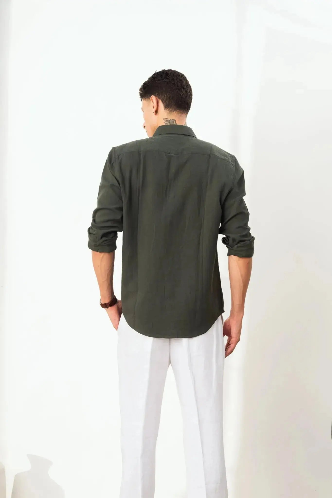 Dark Green 100% Cotton Shirt