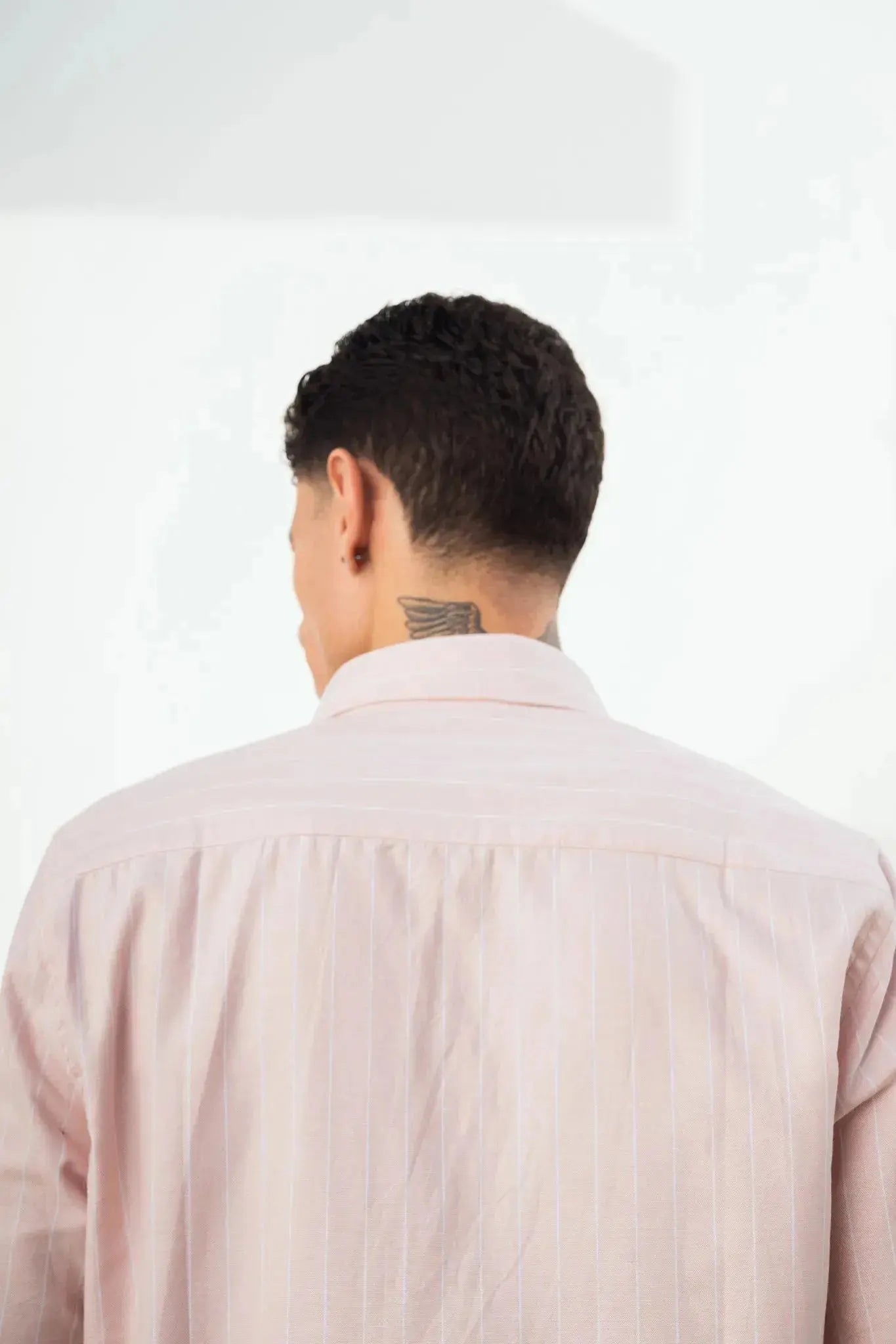 Peach Striped 100% Cotton Shirt