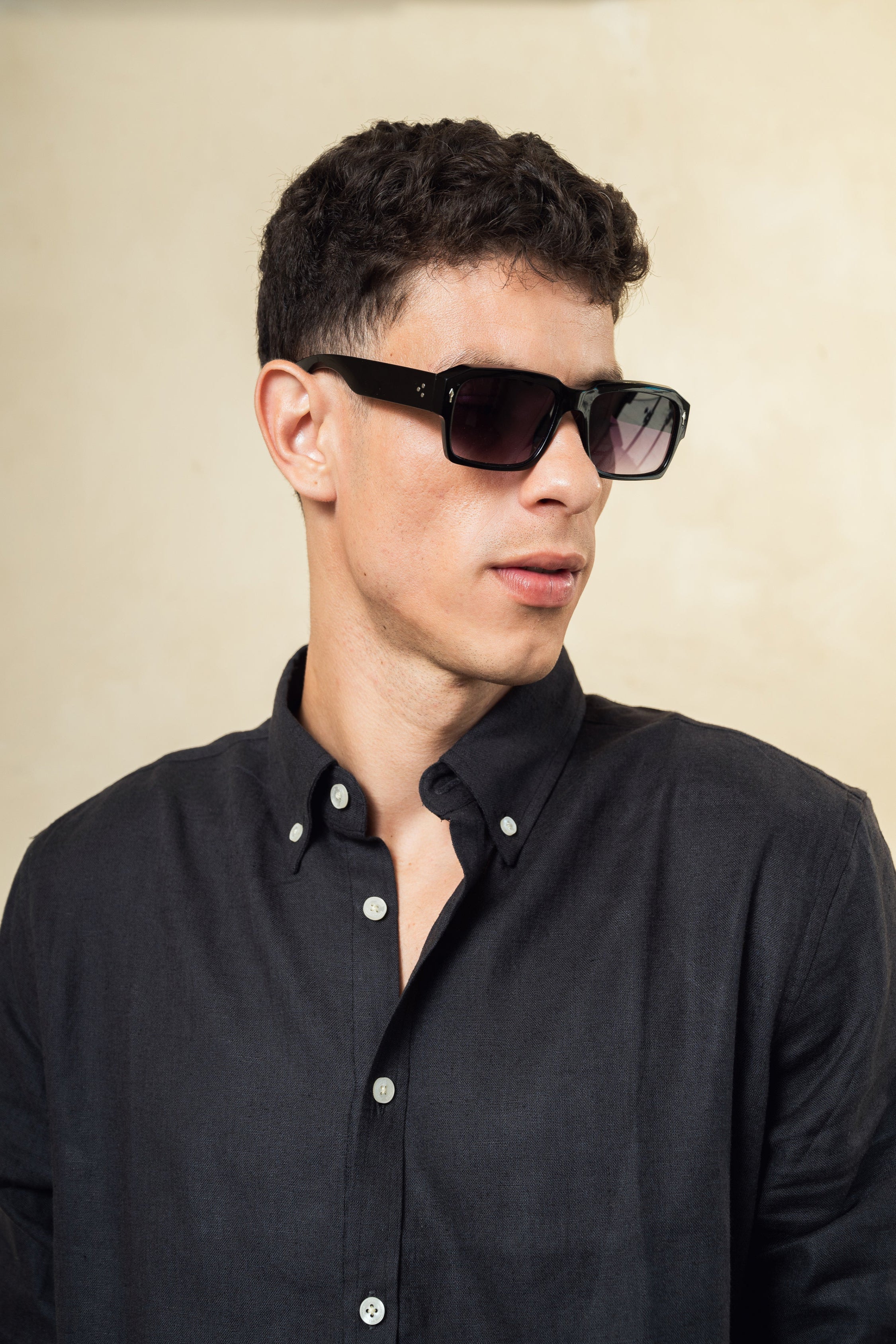 Dark Grey Linen Blend Shirt