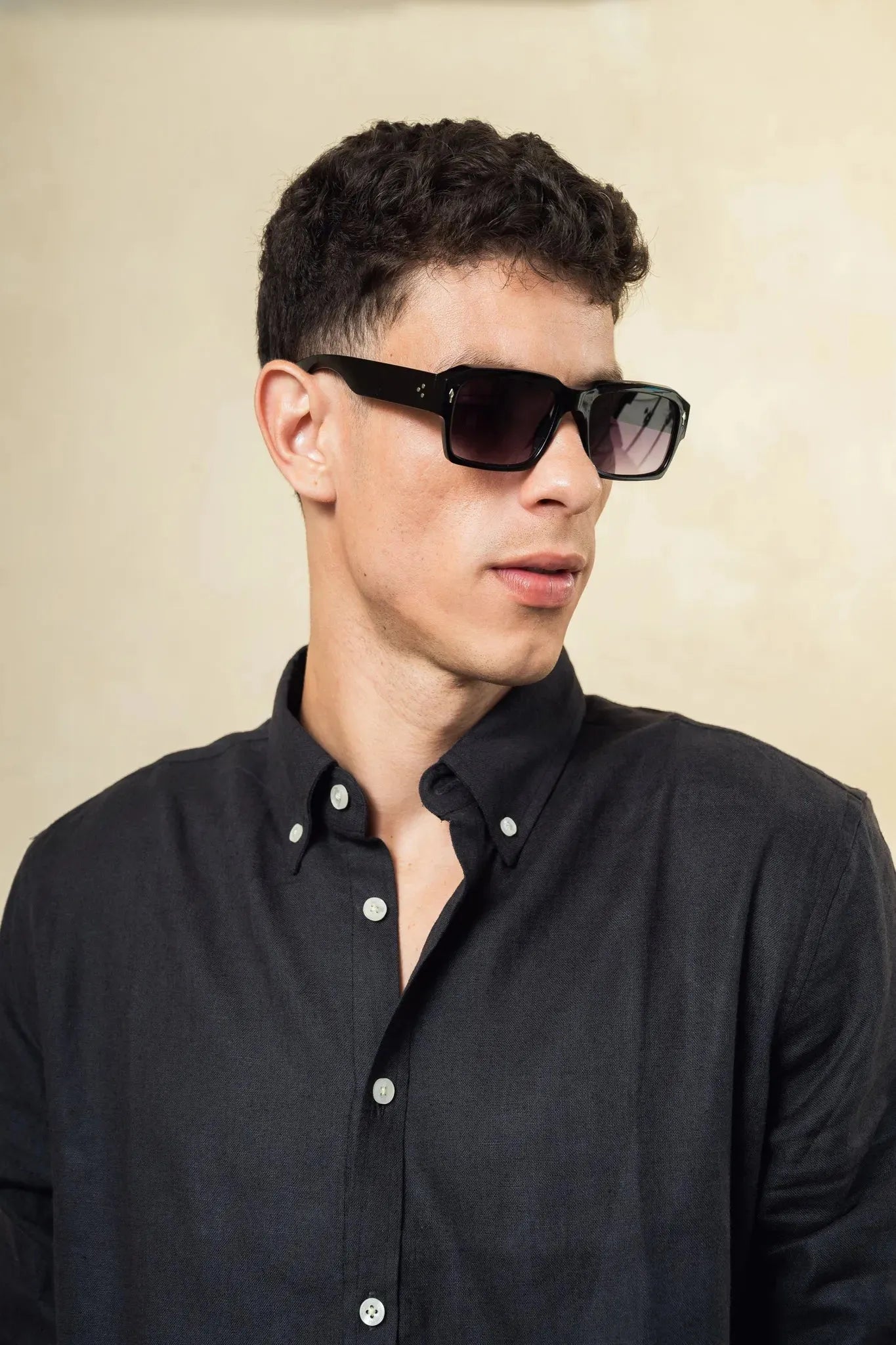 Dark Grey Linen Blend Shirt
