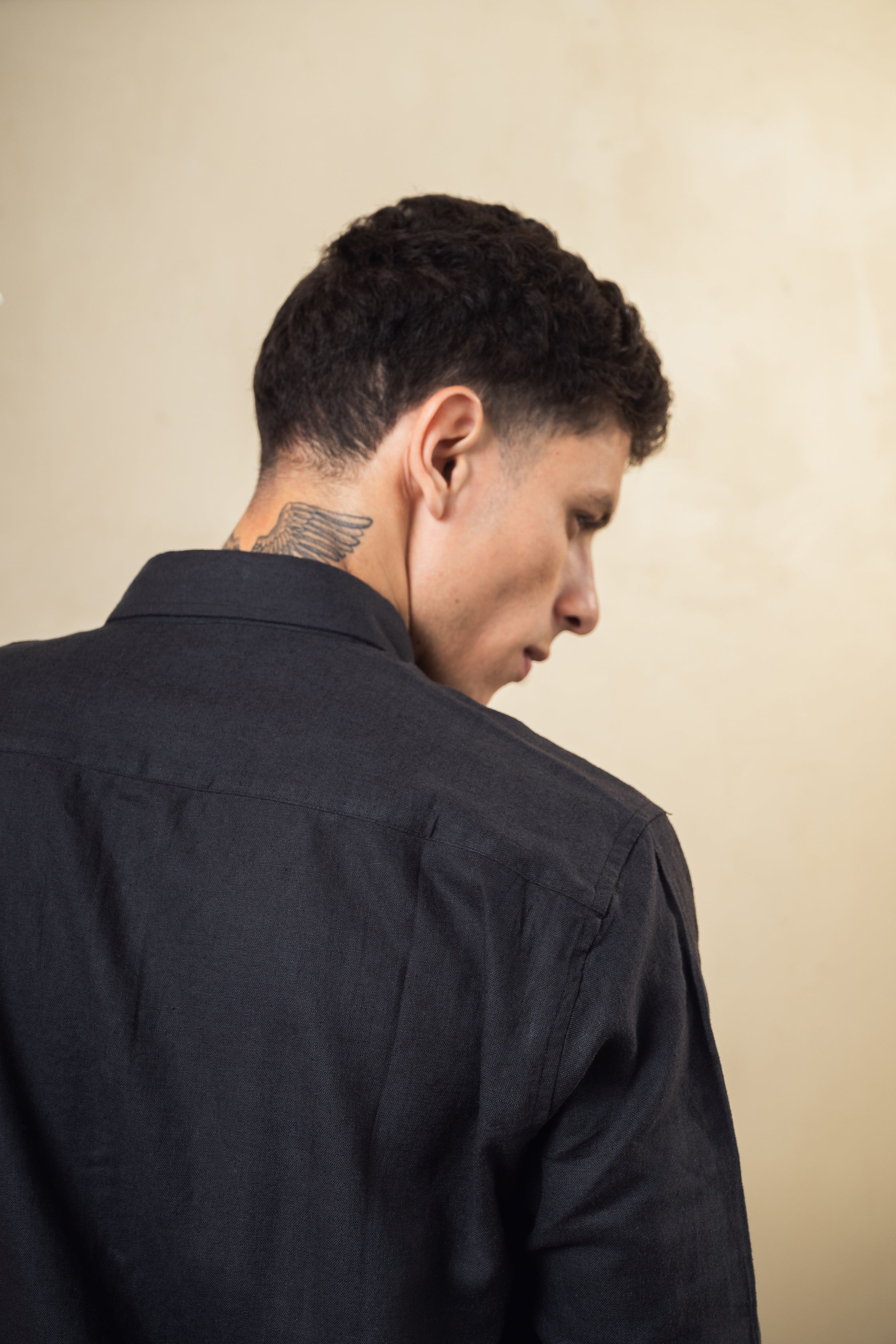 Dark Grey Linen Blend Shirt