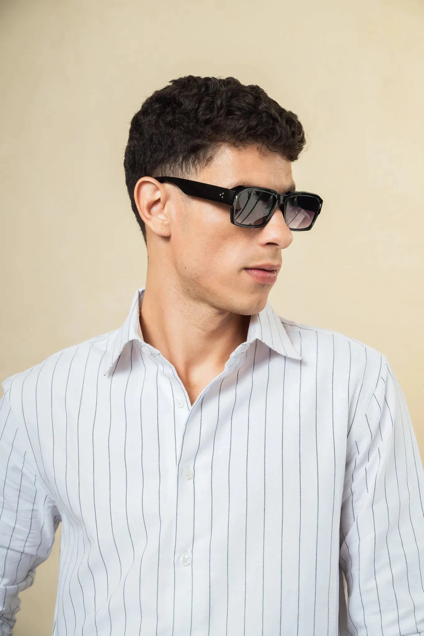 White Black Stripe 100% Cotton Shirt