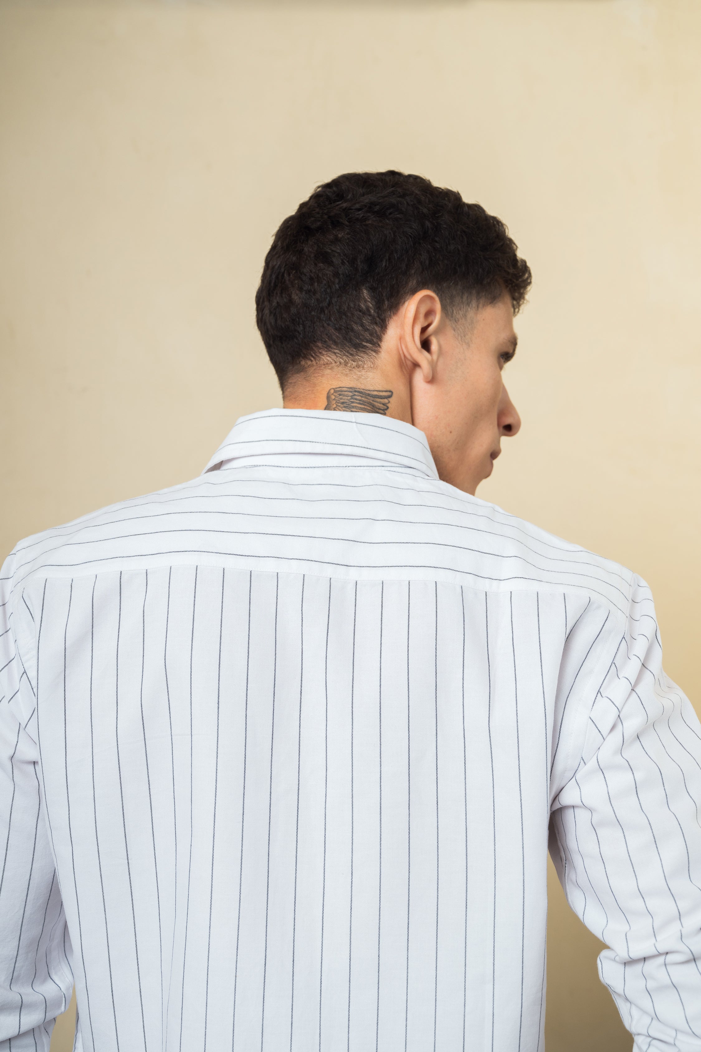 White Black Stripe 100% Cotton Shirt