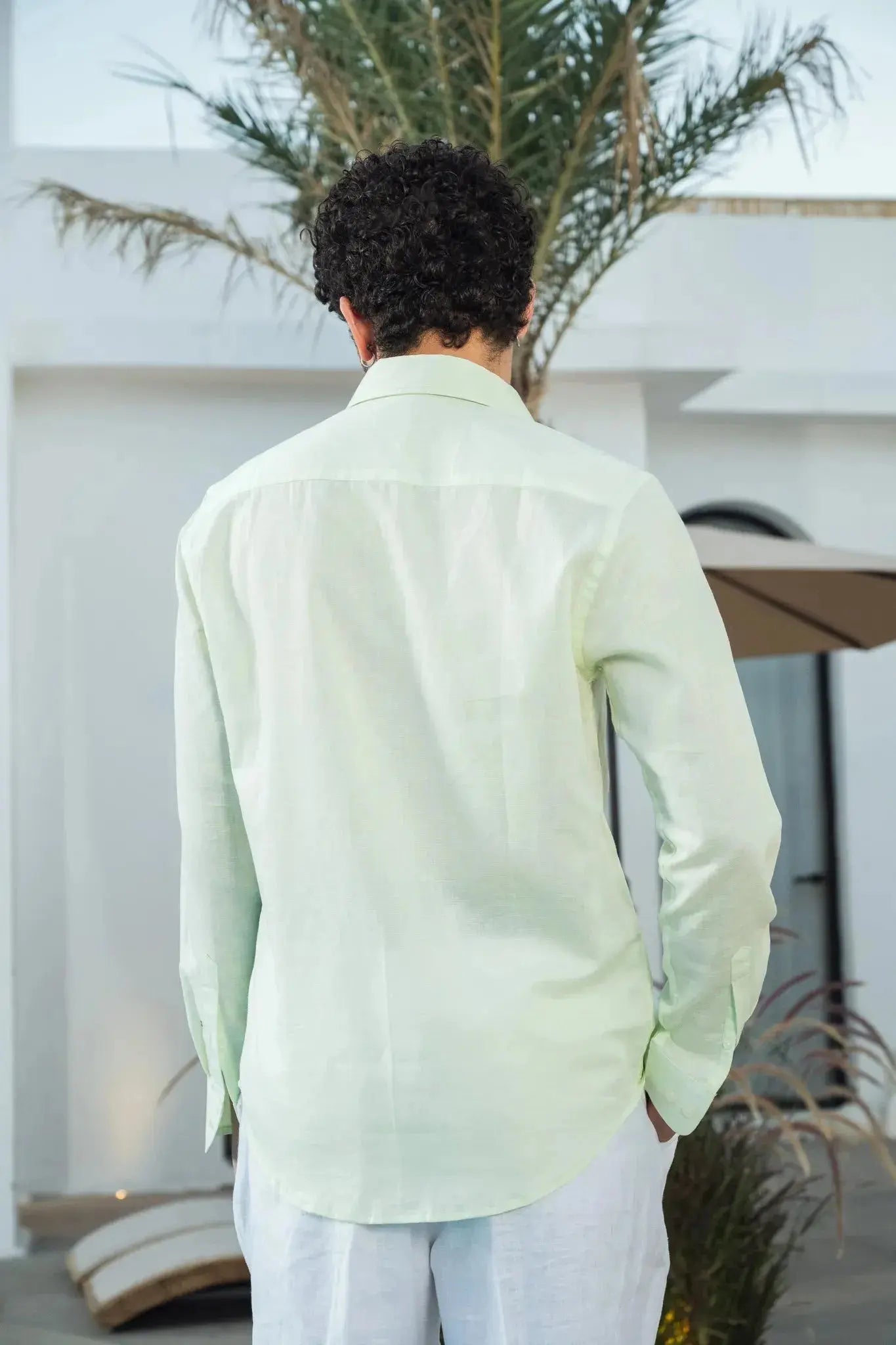 Mint Green Linen Blend Shirt