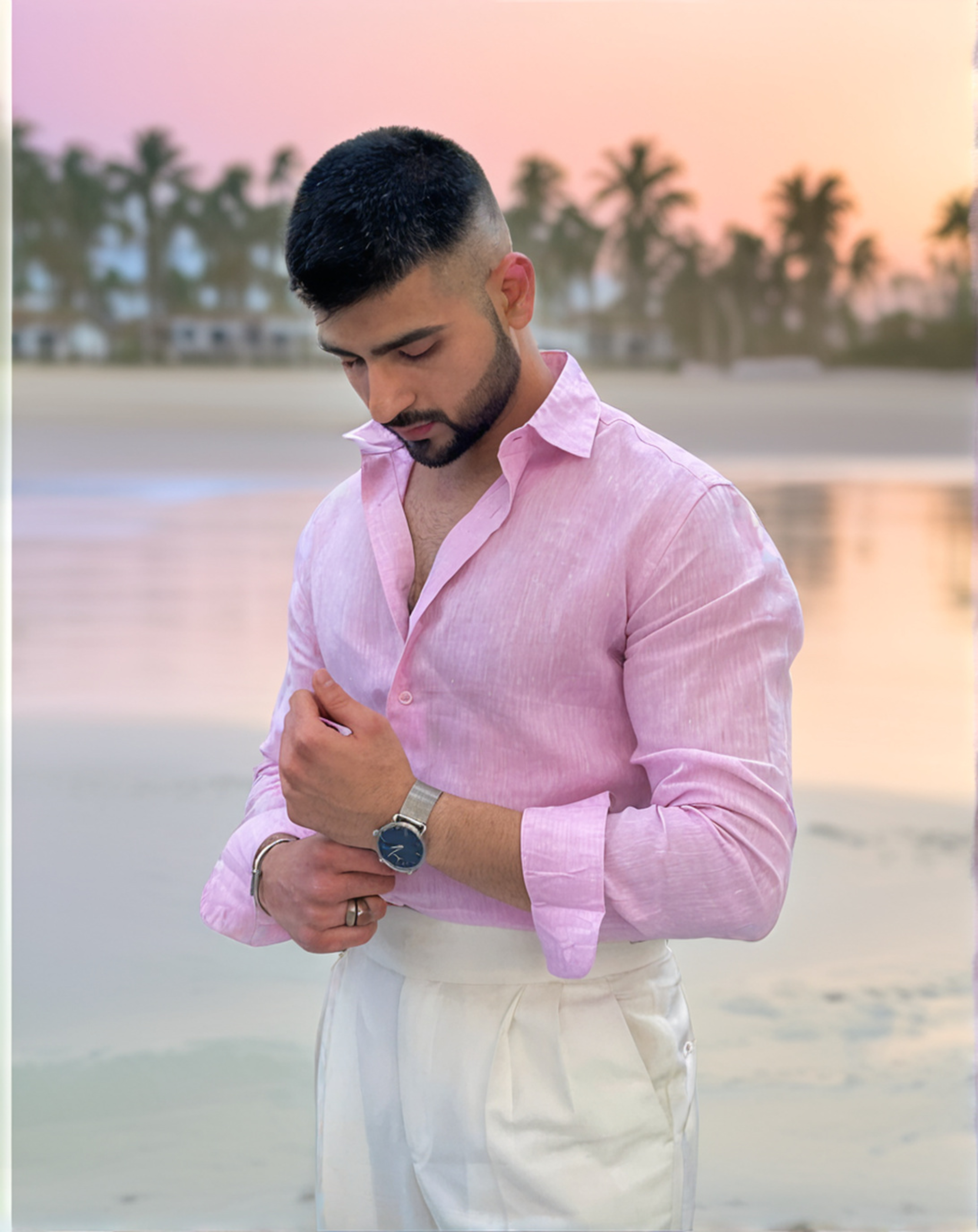 Soft Pink Linen Shirt