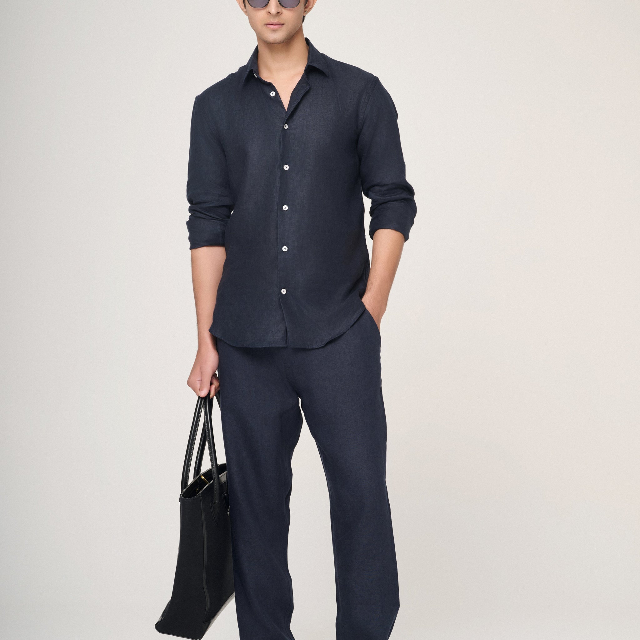 The Navy Blue Signature Linen Shirt