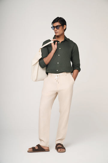 Deep Green Linen Shirt