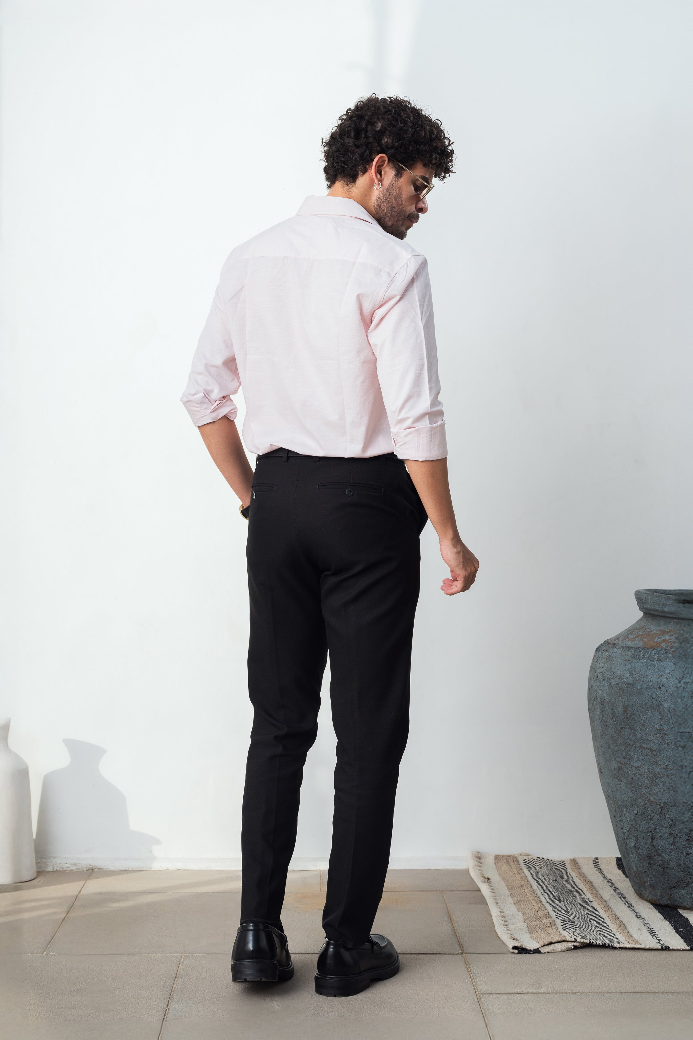 Blush Pink Linen Blend Shirt