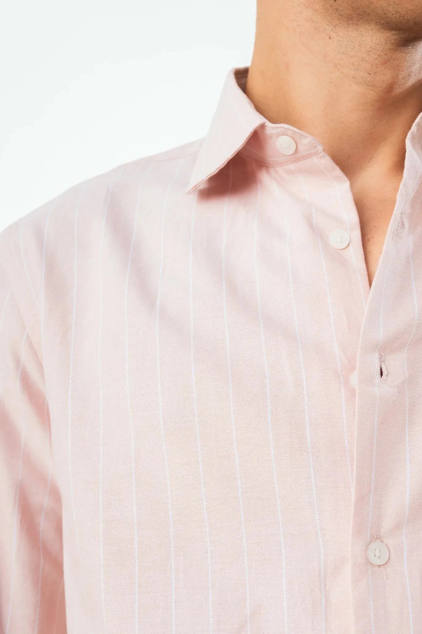 Peach Striped 100% Cotton Shirt