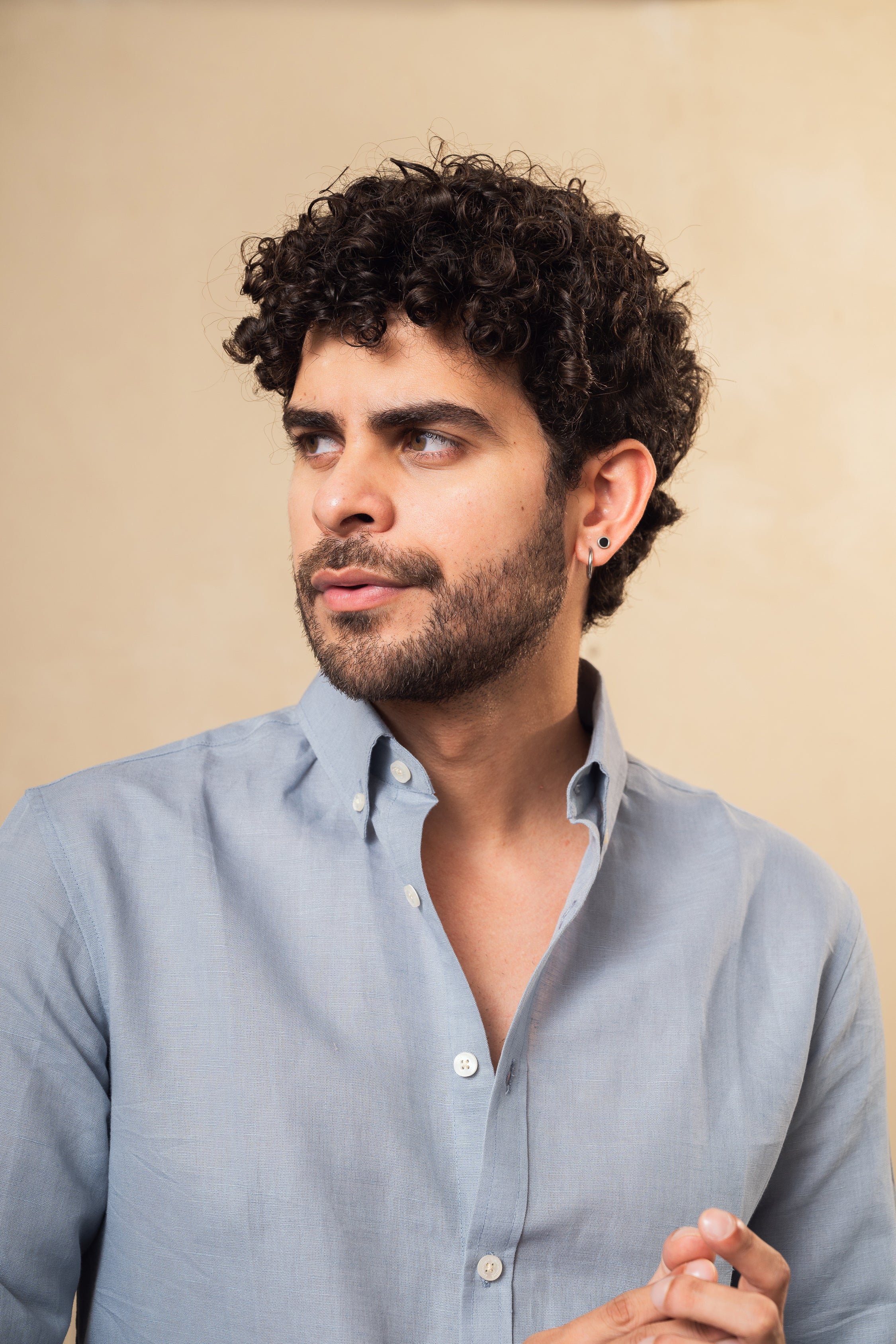 Dusty Grey Linen Blend Shirt
