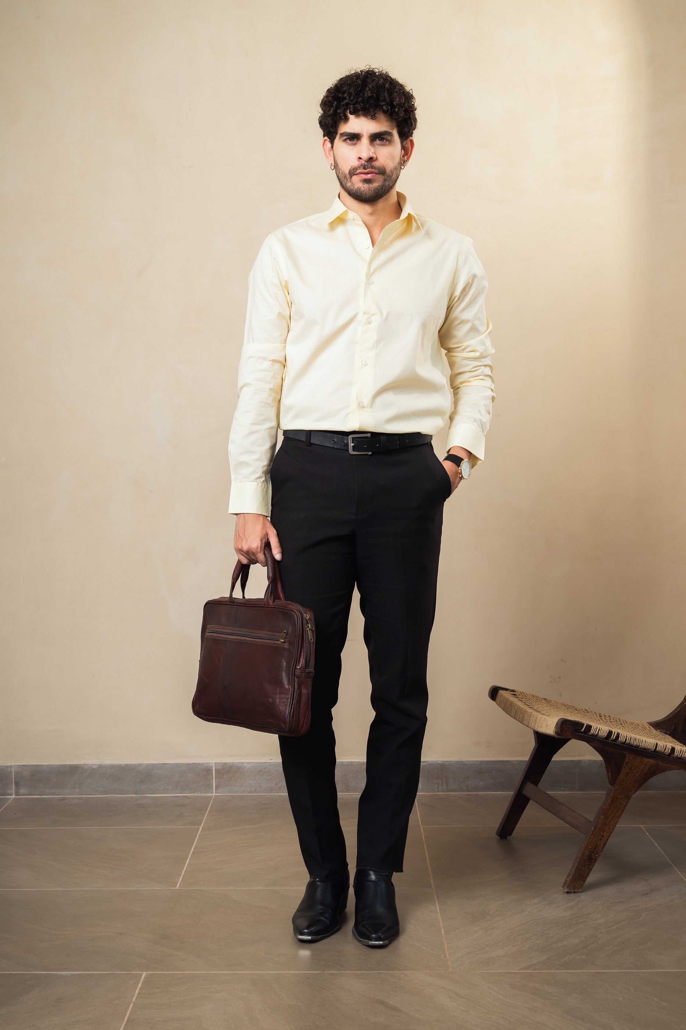 lightweight yellow cotton shirt