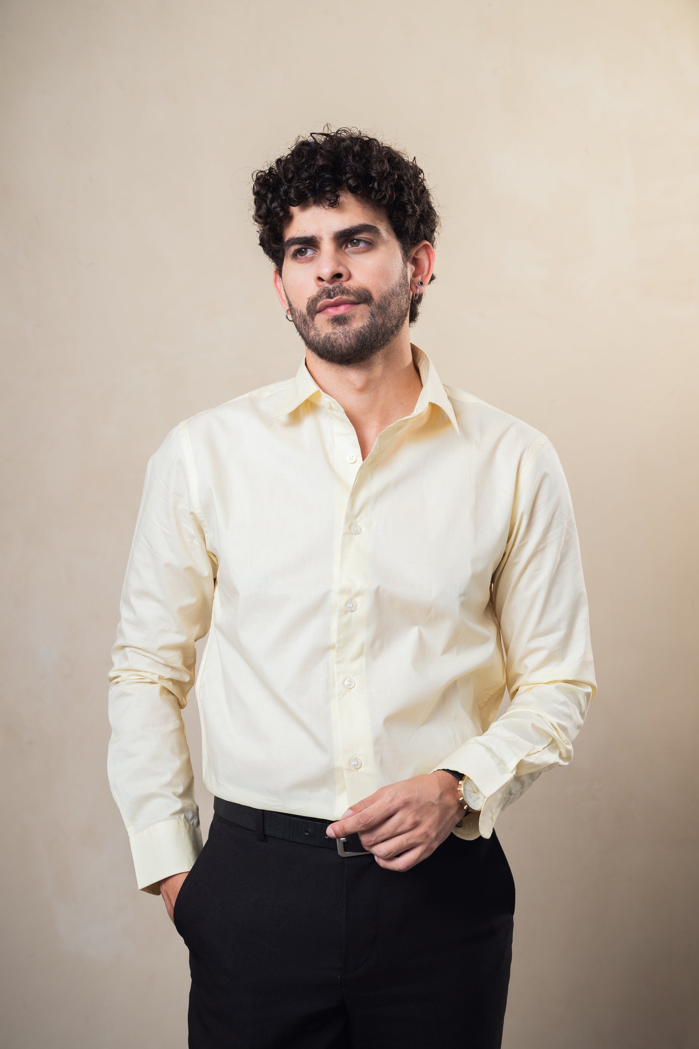 lightweight yellow cotton shirt