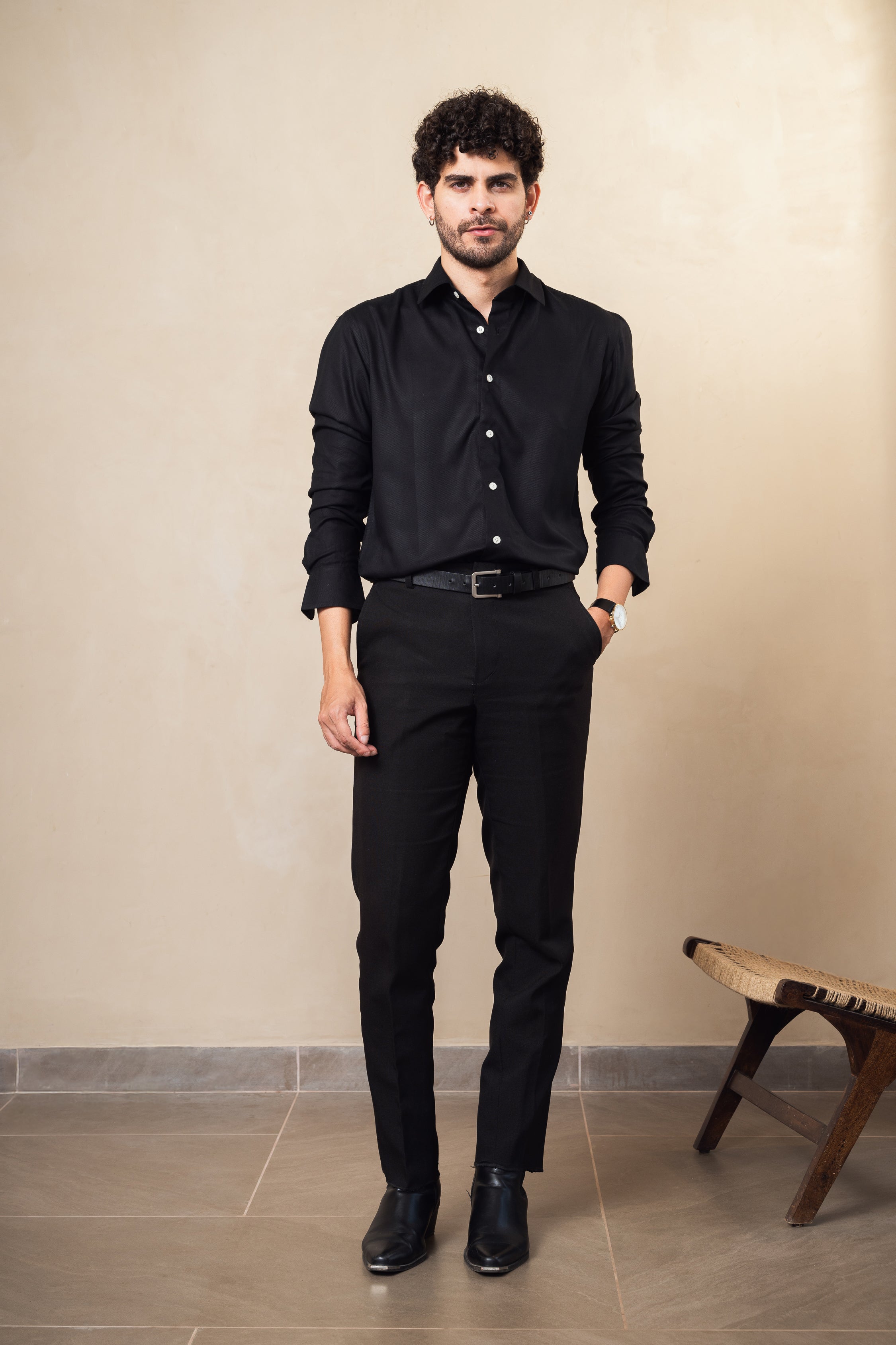 black rayon shirt