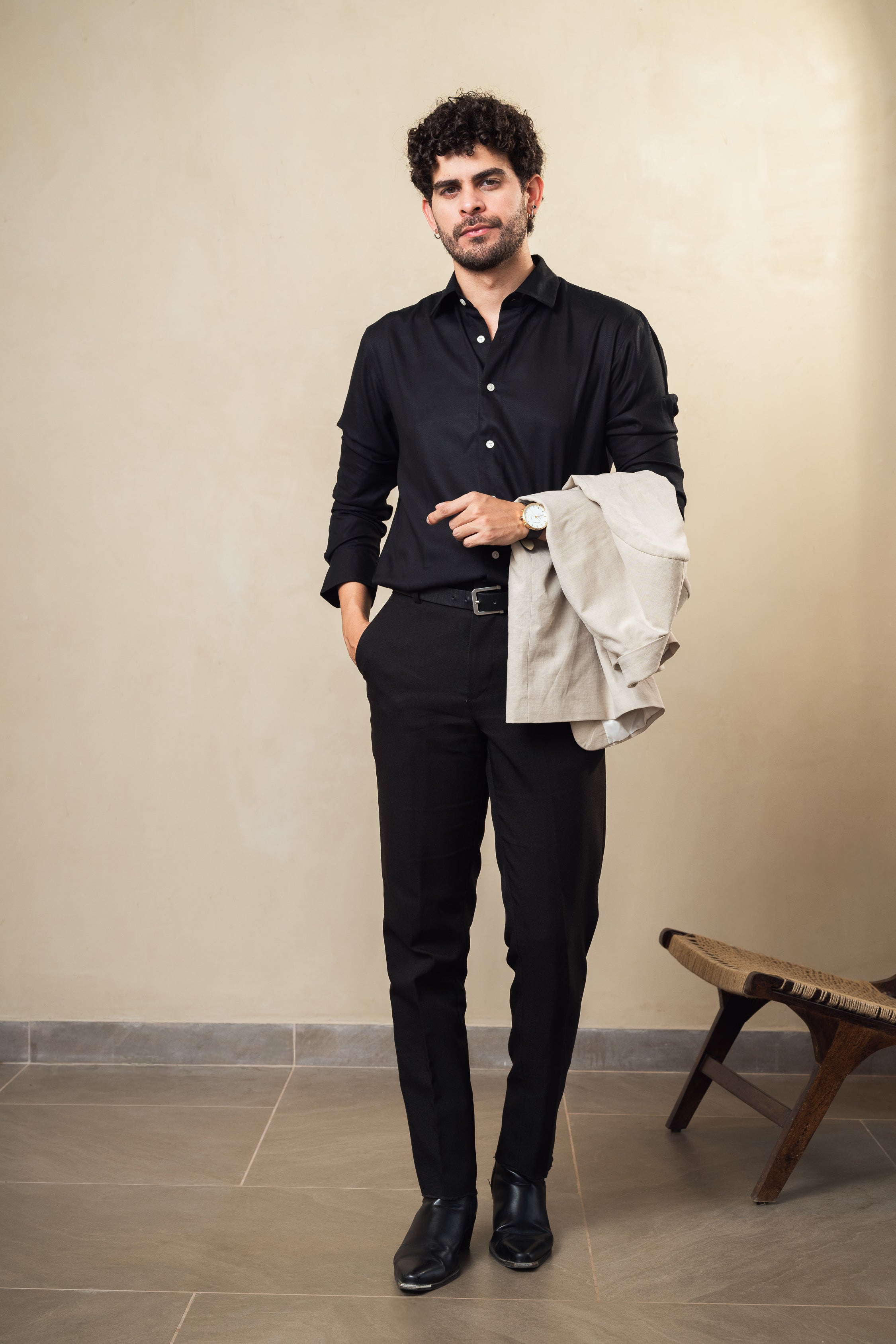 black rayon shirt
