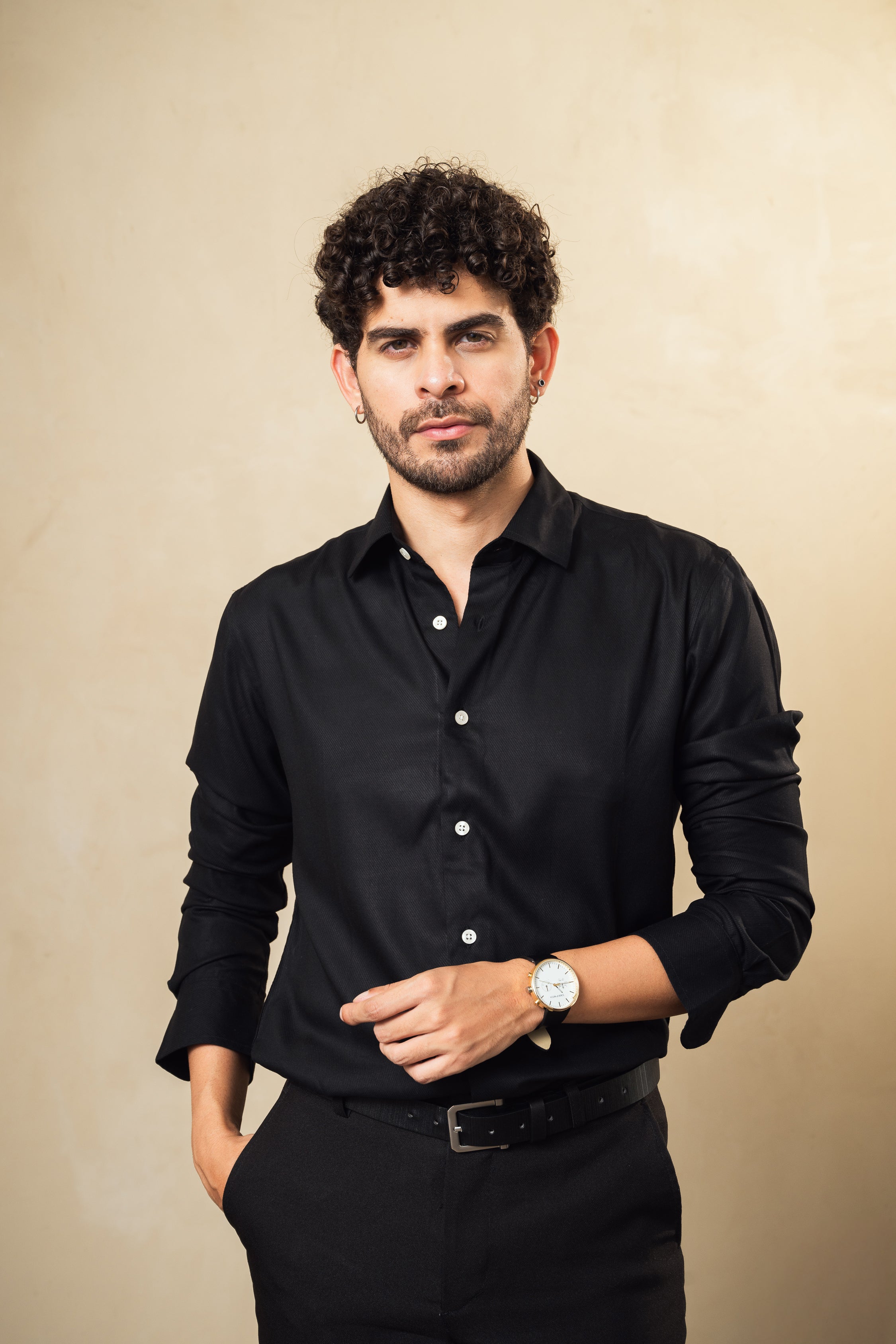 black rayon shirt
