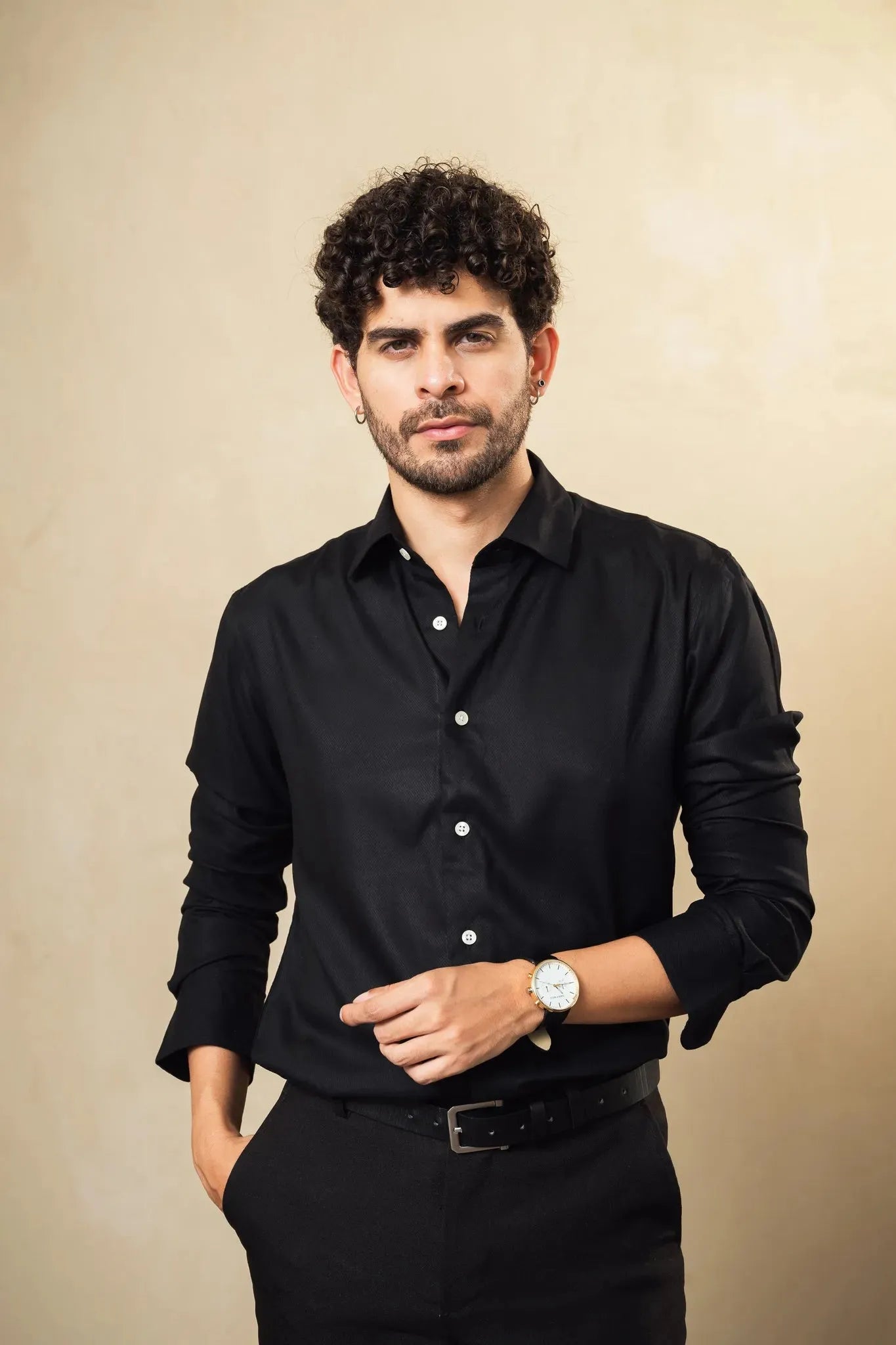 black rayon shirt