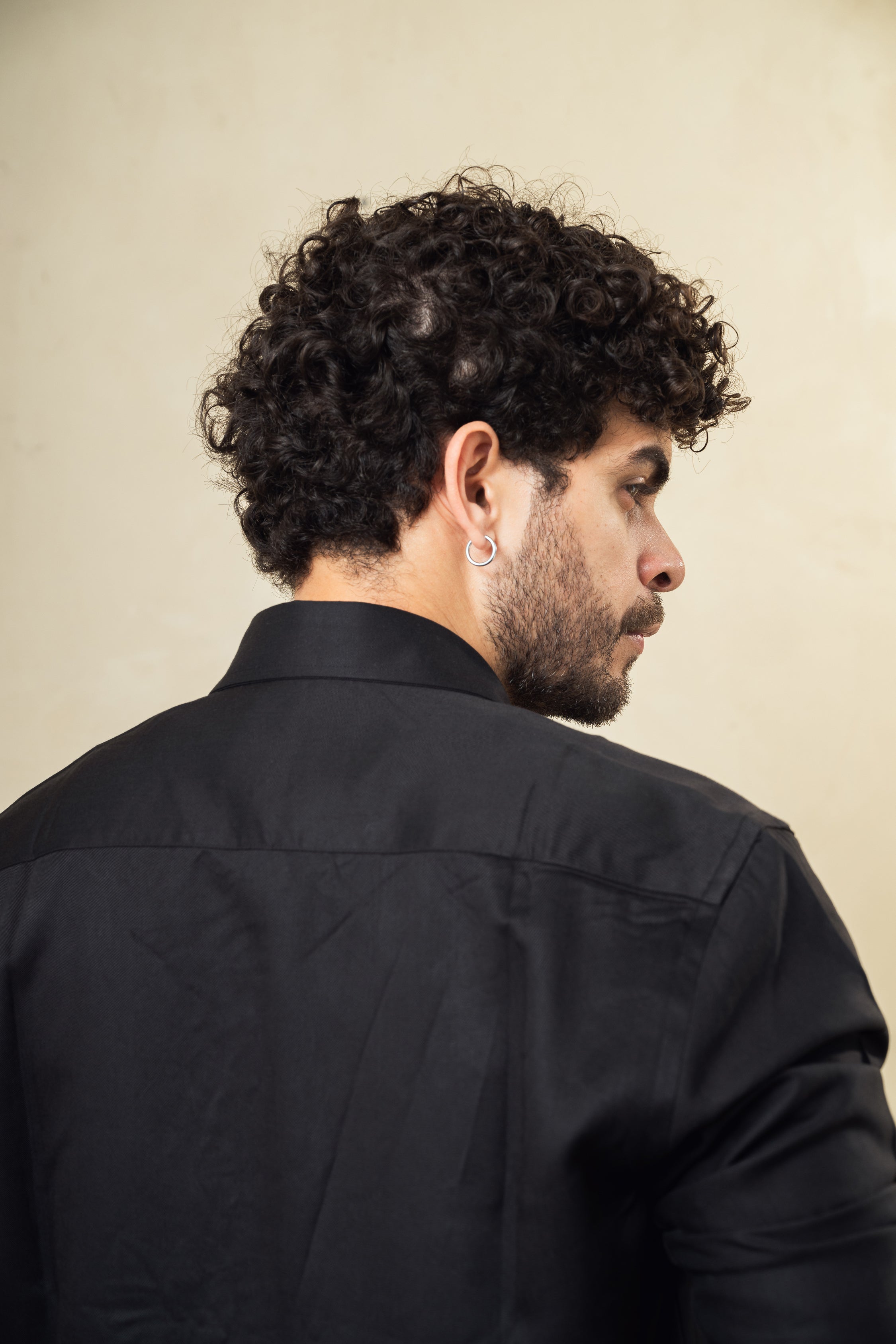 Charcoal Black Linen Blend Shirt
