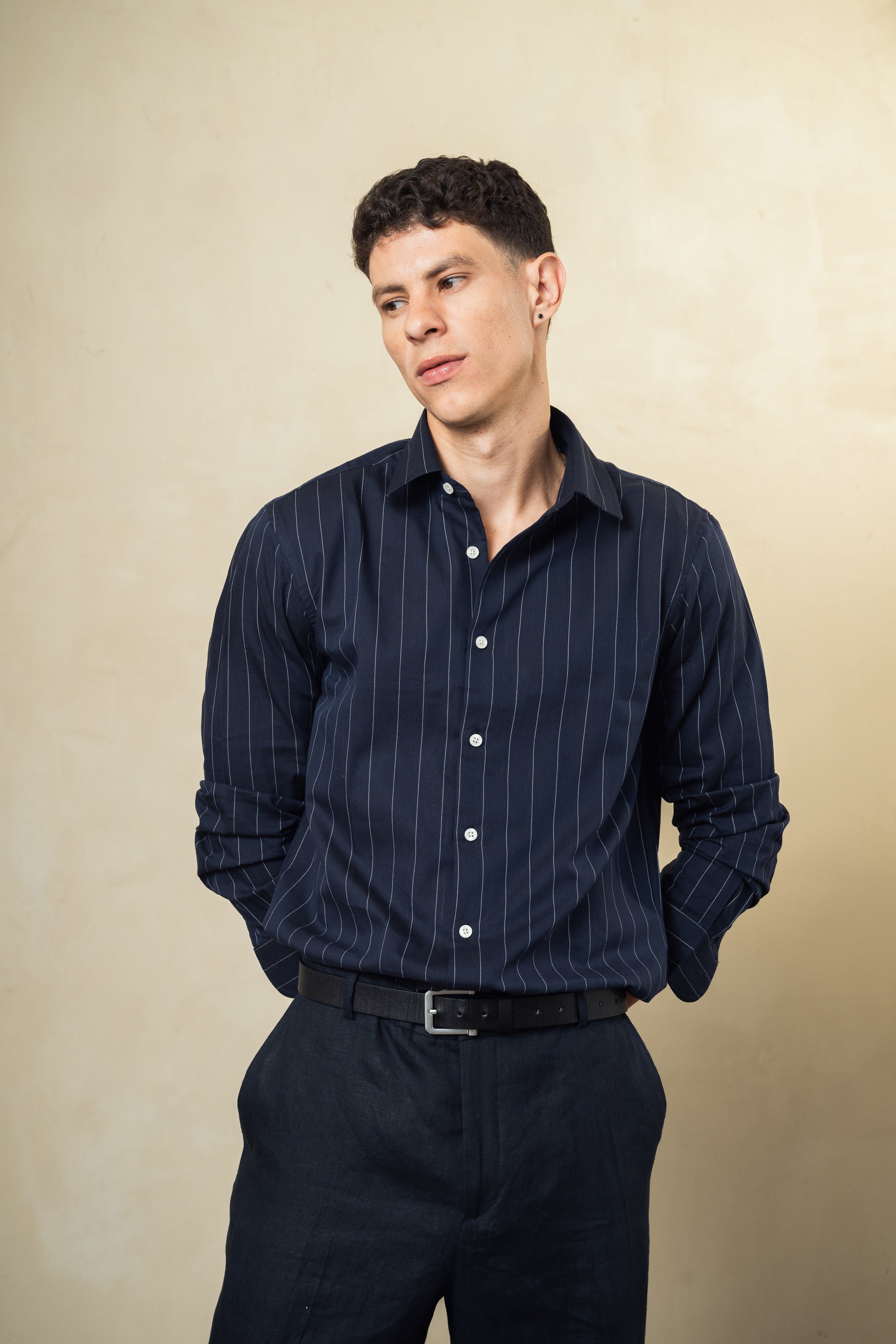 blue strip cotton shirt