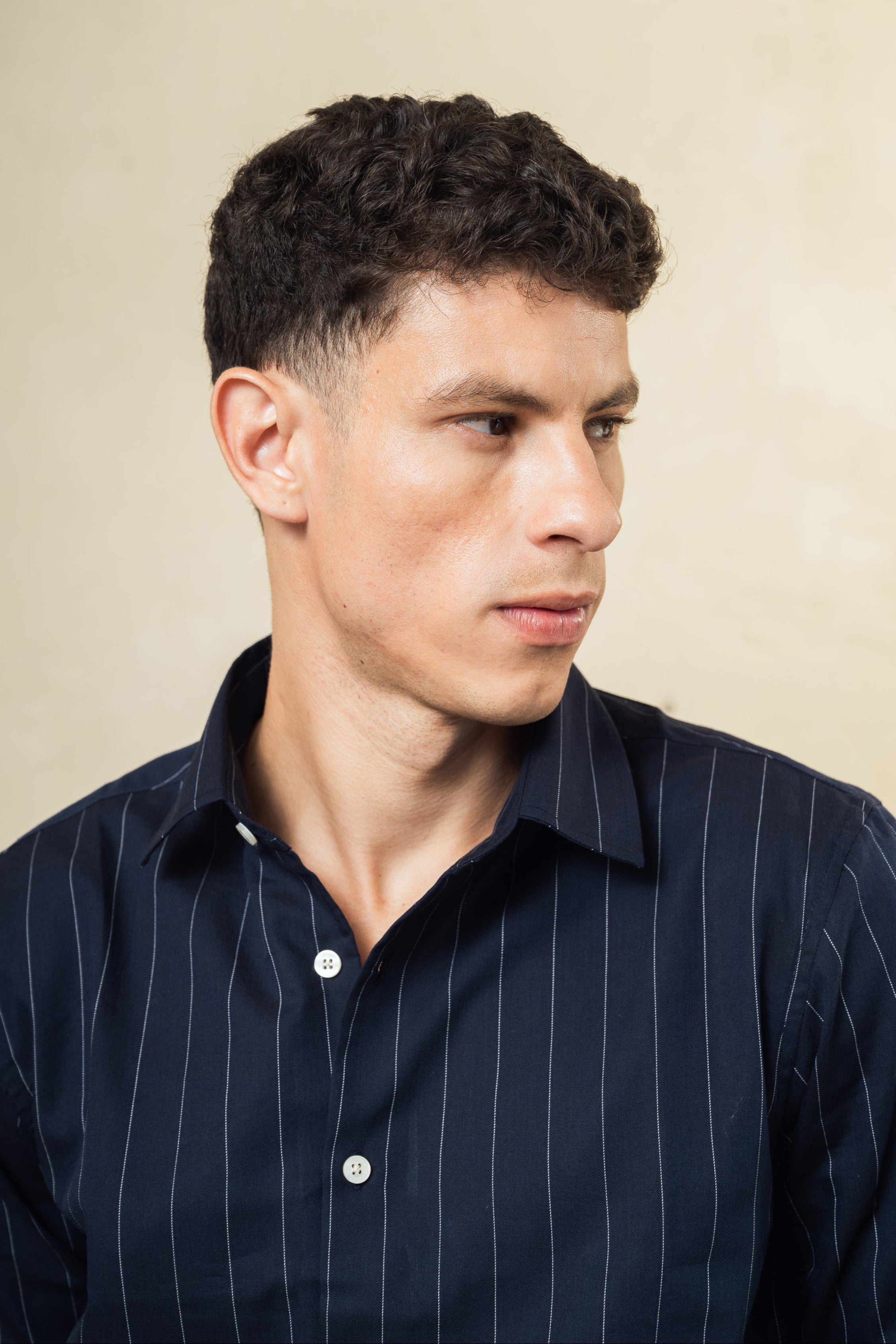 blue strip cotton shirt