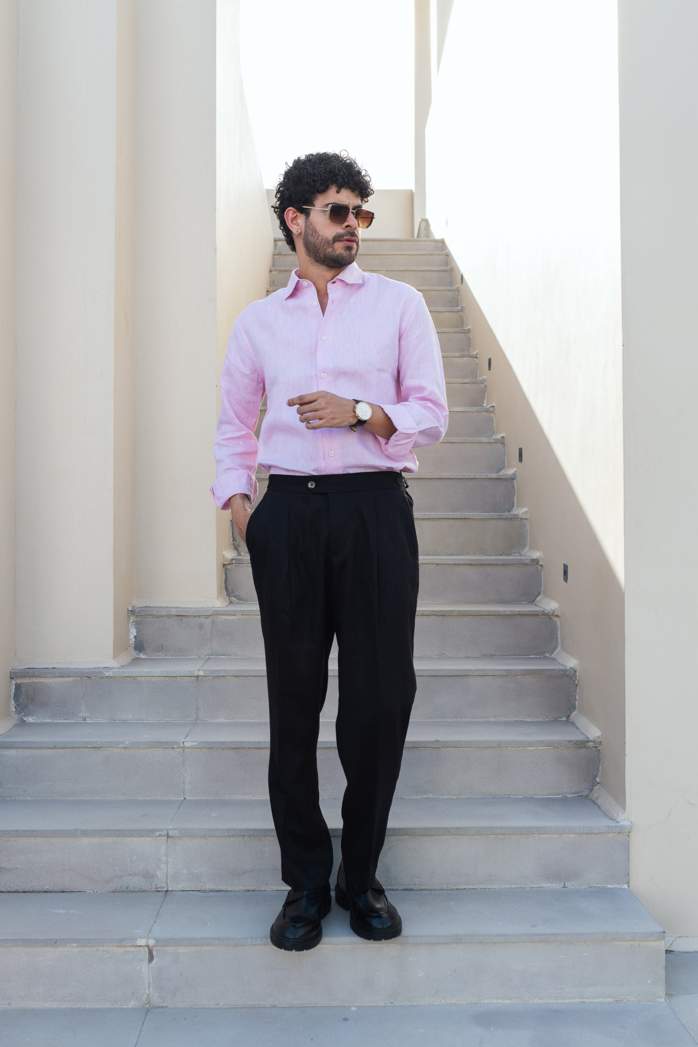 Soft Pink Linen Shirt