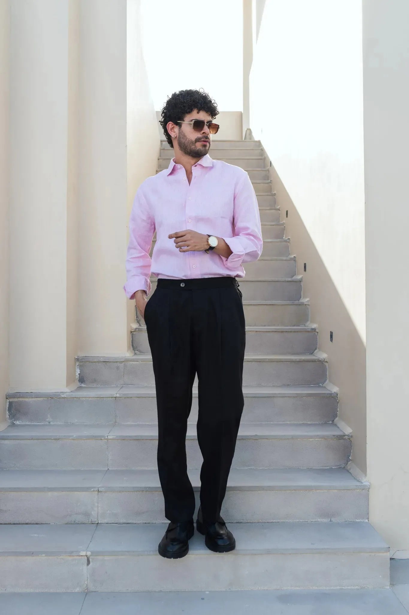 Soft Pink Linen Shirt