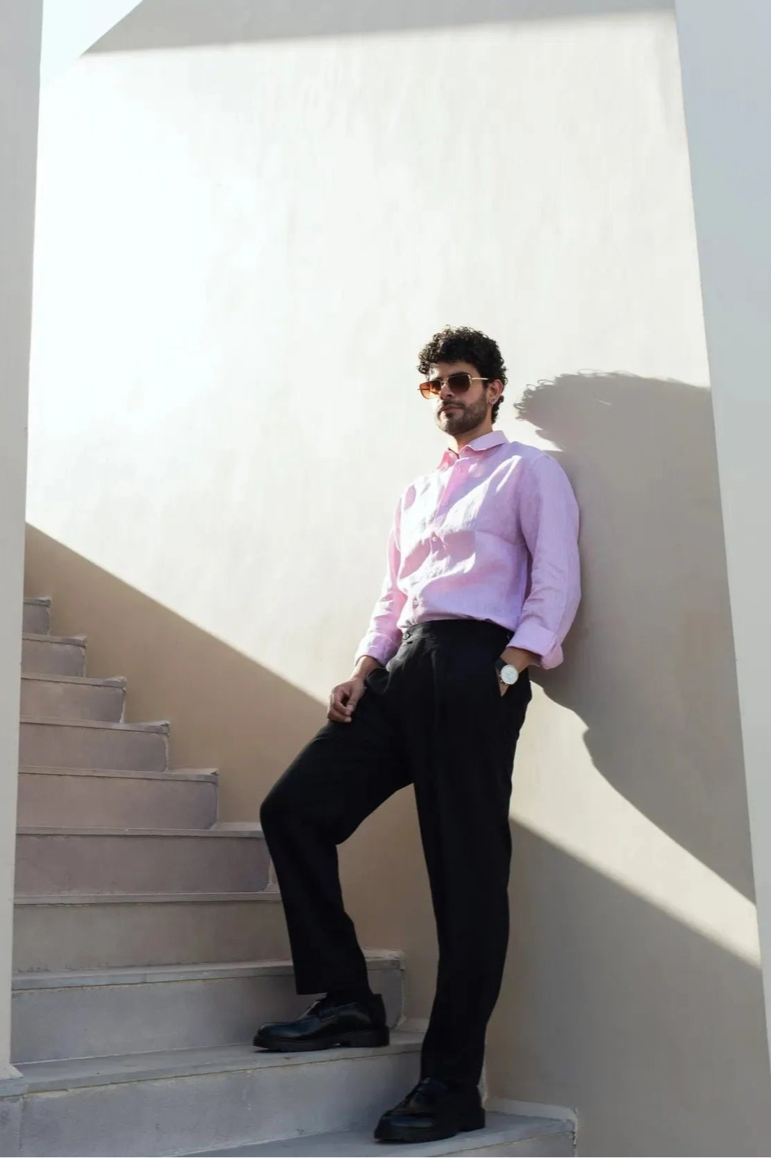 Soft Pink Linen Shirt