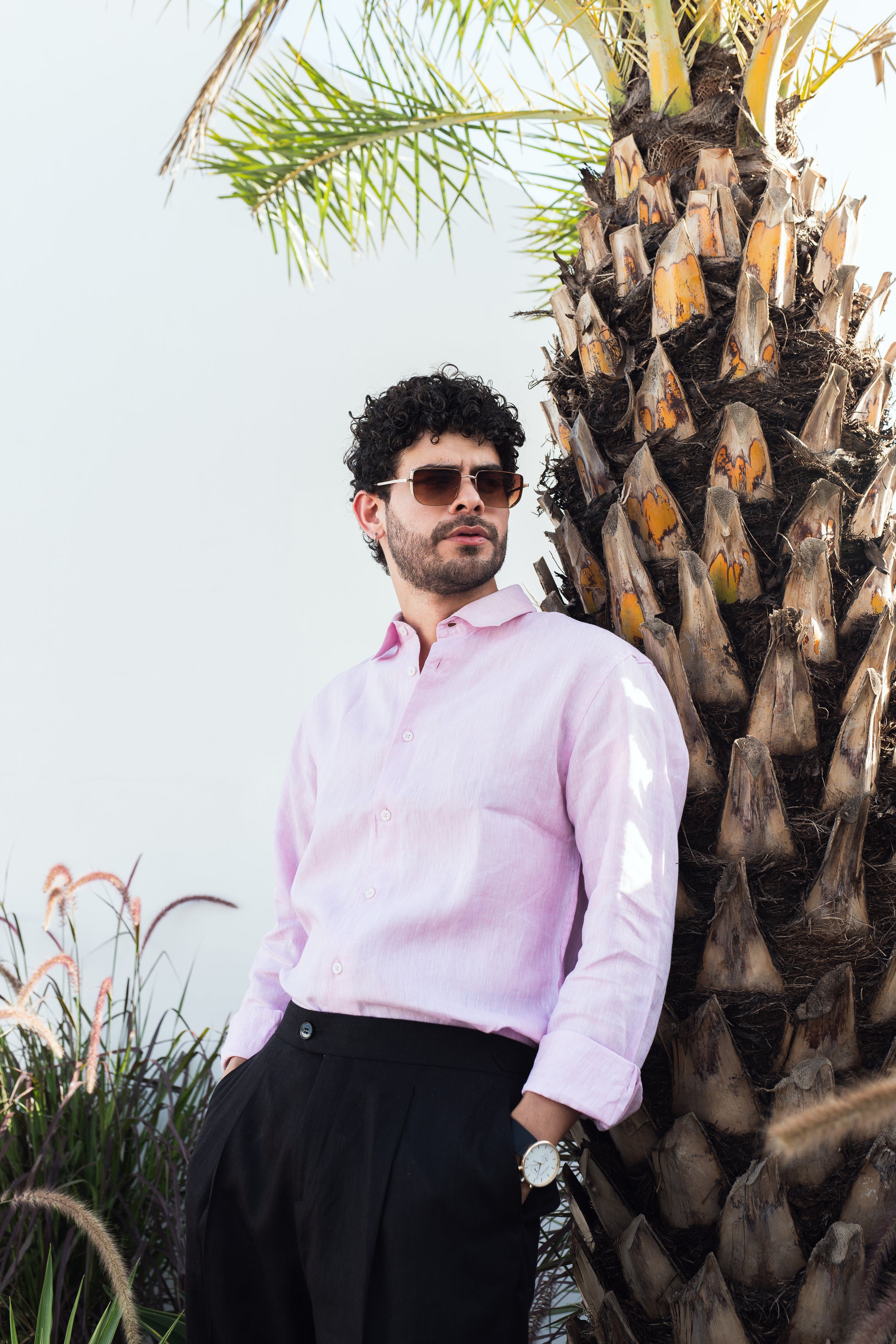 Soft Pink Linen Shirt