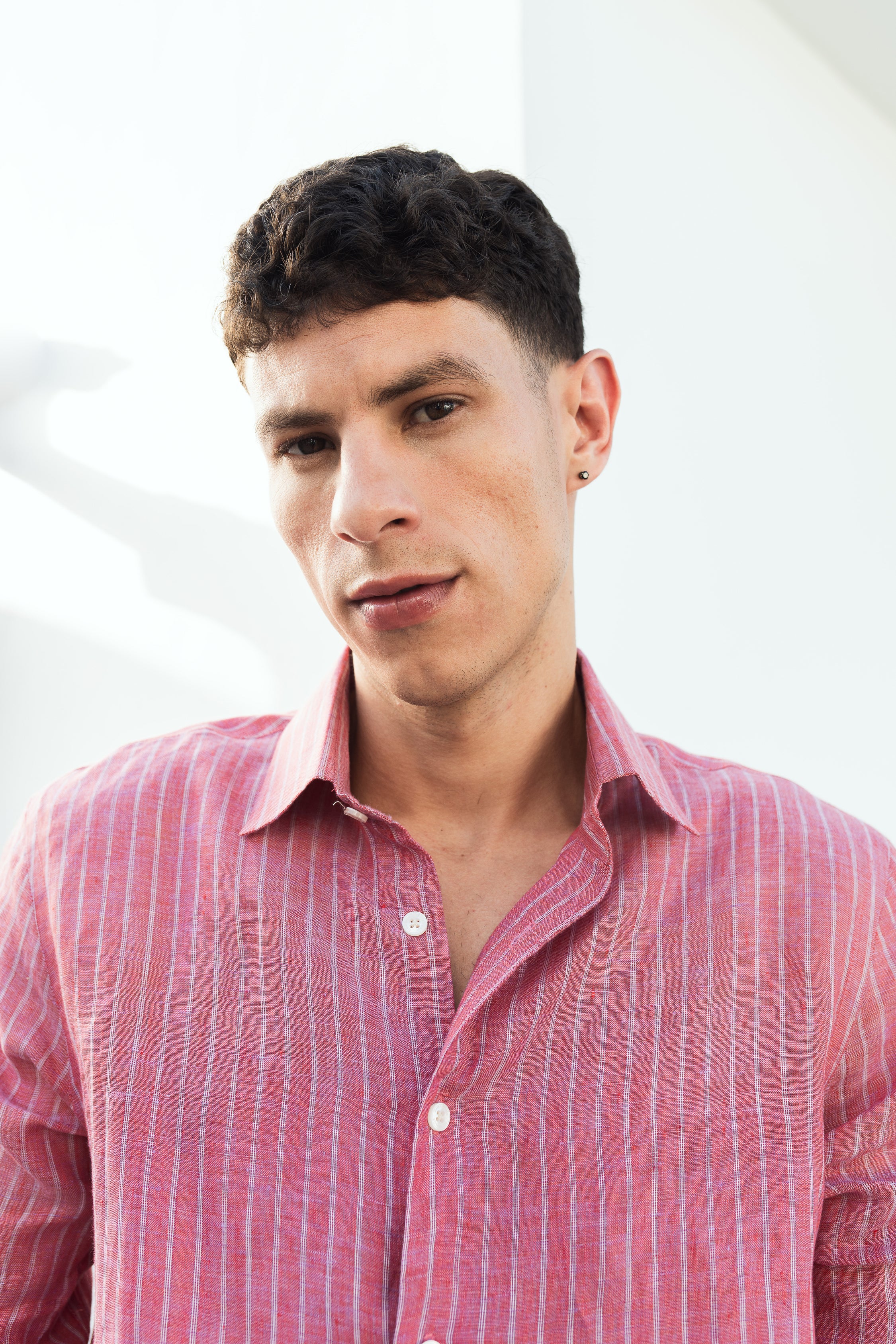100% linen copper rose shirt