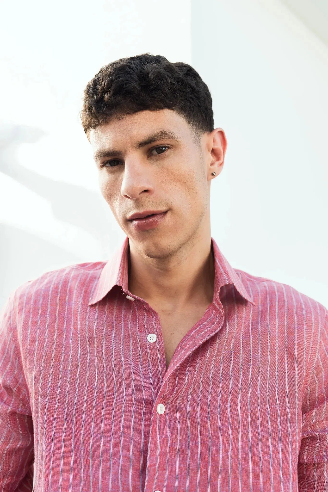 100% linen copper rose shirt