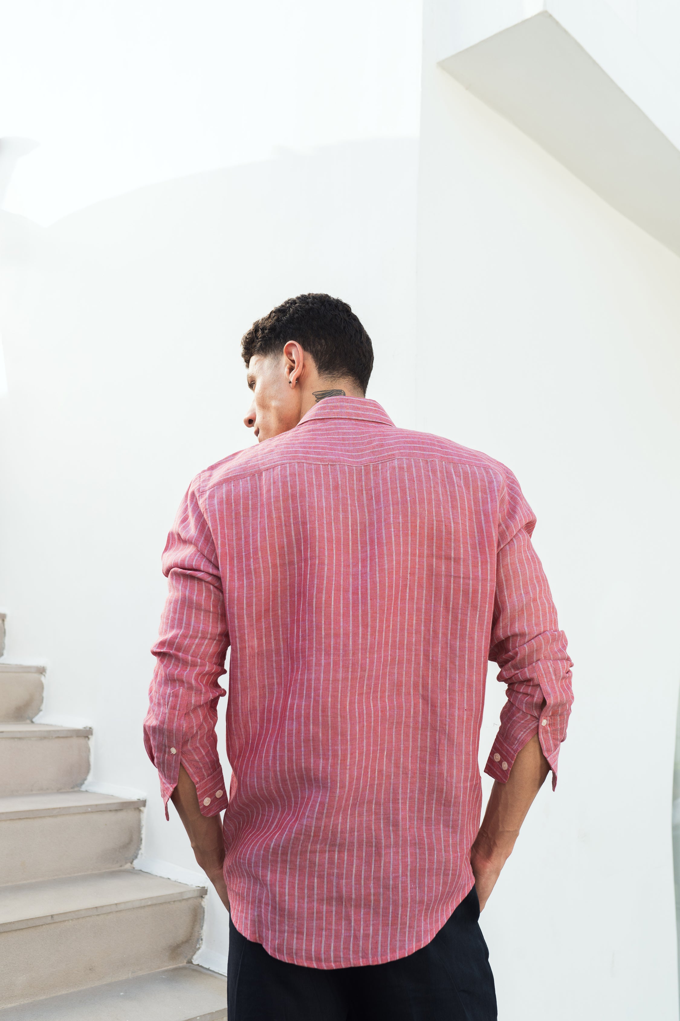 100% linen copper rose shirt
