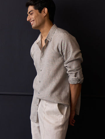 The Brown Check Essential Linen Shirt